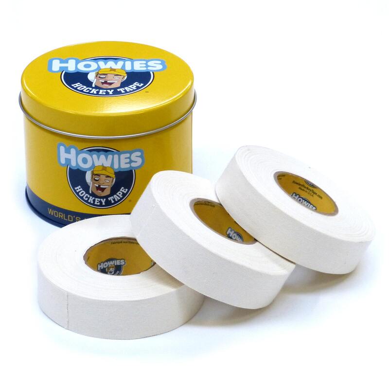 Plechovka + 3 bílé hokejové pásky HOWIES - výhodný set