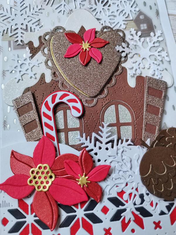 Přání ruční výroba - Vánoční chaloupka 2 - 1 ks