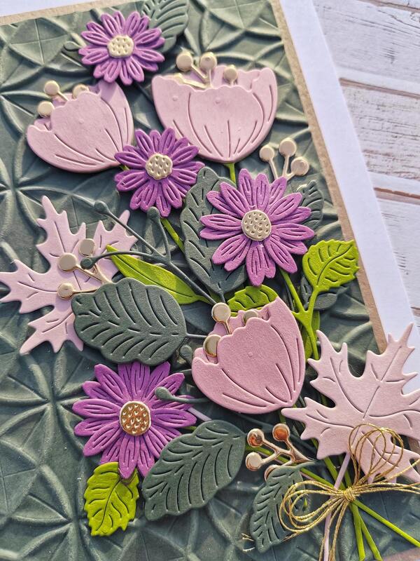 Přání ruční výroba - Květinové - pastelové barvy/zelená - 1 ks