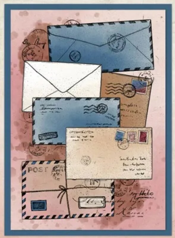 Silikonová razítka Studio Light - poštovní obálky - 1 ks