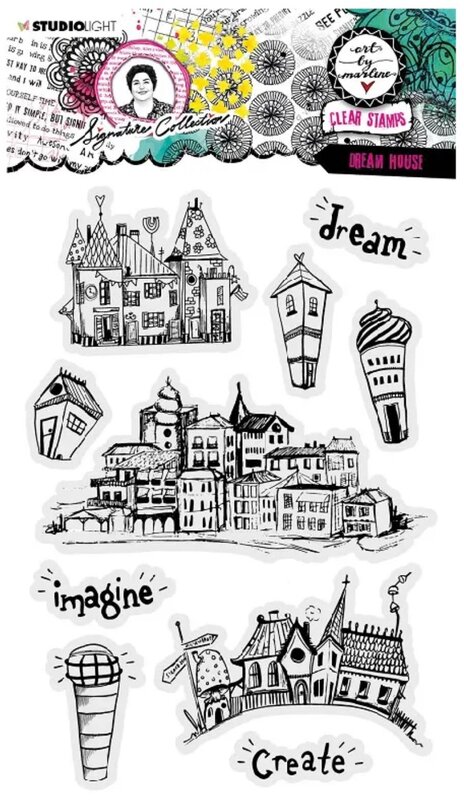 Silikonová razítka Studio Light - Domky - sada 10 ks