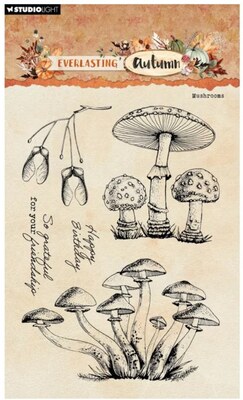 Silikonová razítka Studio Light - Houby - sada 5 ks