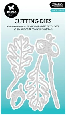 Vyřezávací šablony Studio Light - žaludy a listy - sada 4 ks