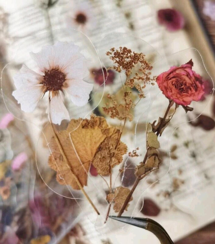 Průhledné samolepky vintage květiny