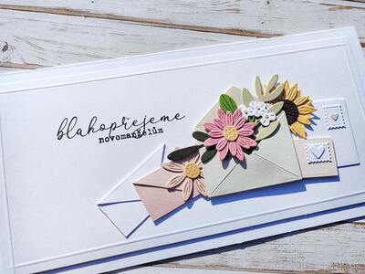Přání ruční výroba - Novomanželům - obálky - 1 ks