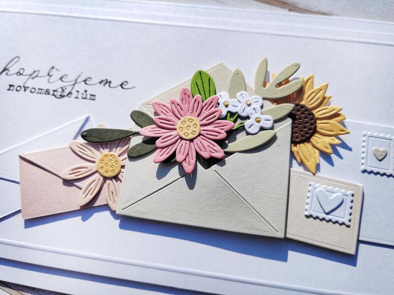 Přání ruční výroba - Novomanželům - obálky - 1 ks