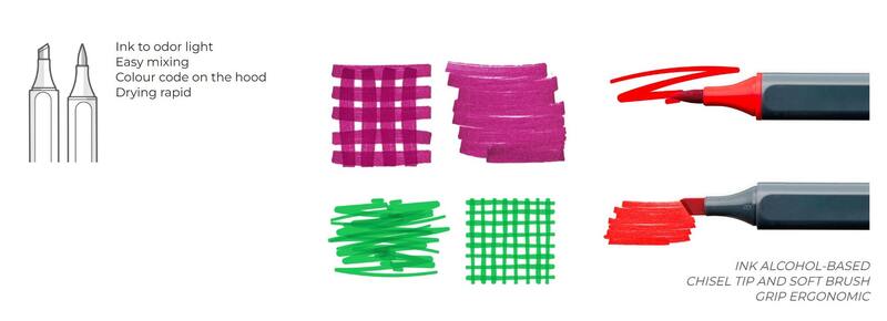 Alkoholové fixy CARIOCA v boxu - 32 ks