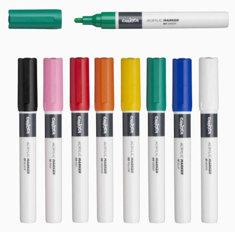 Akrylové popisovače CARIOCA v krabičce - 8 ks