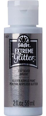 Akrylová barva FolkArt glitter stříbrná - 58 ml