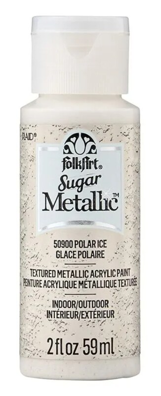 Akrylová strukturovací metalická barva FolkArt ledově bílá - 58 ml