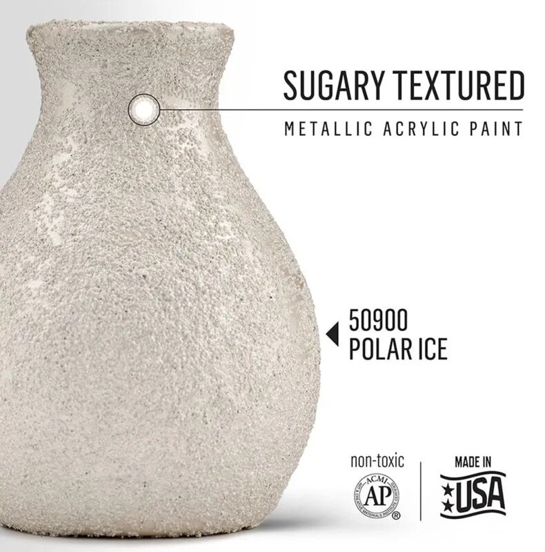 Akrylová strukturovací metalická barva FolkArt ledově bílá - 58 ml