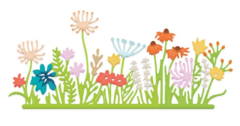Vyřezávací šablona dpCraft - květinová louka - 1 ks
