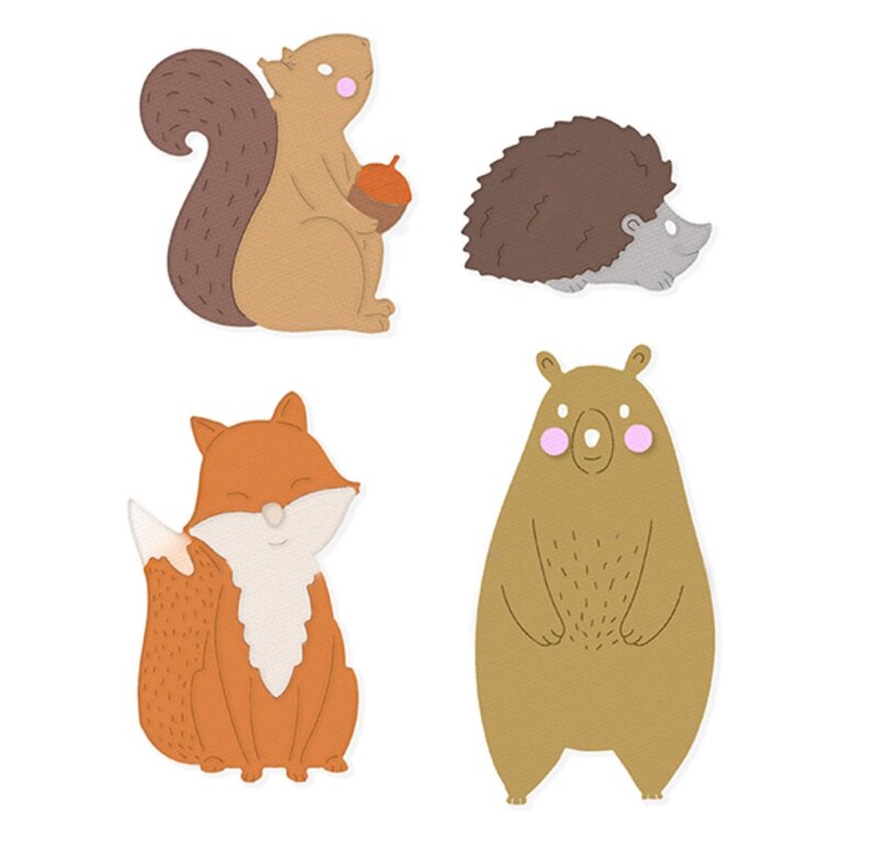 Vyřezávací šablona dpCraft - lesní zvířátka - 4 ks