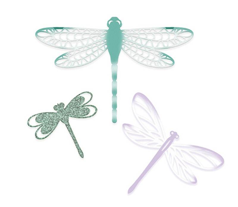 Vyřezávací šablona dpCraft - vážky - 3 ks