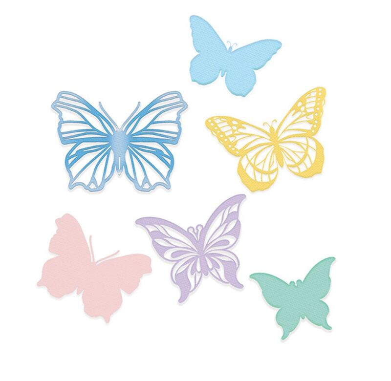 Vyřezávací šablona dpCraft - motýli - 6 ks