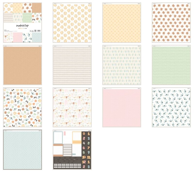 Sada papírů MODA SCRAP 12x12" - A new star is born - sada 13 listů