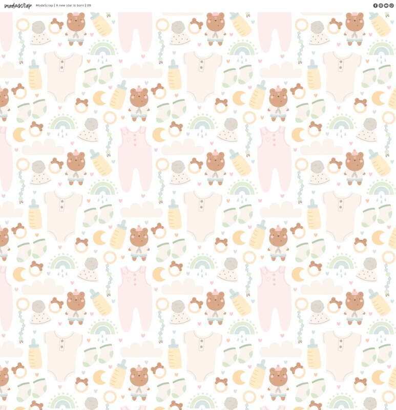 Sada papírů MODA SCRAP 12x12" - A new star is born - sada 13 listů