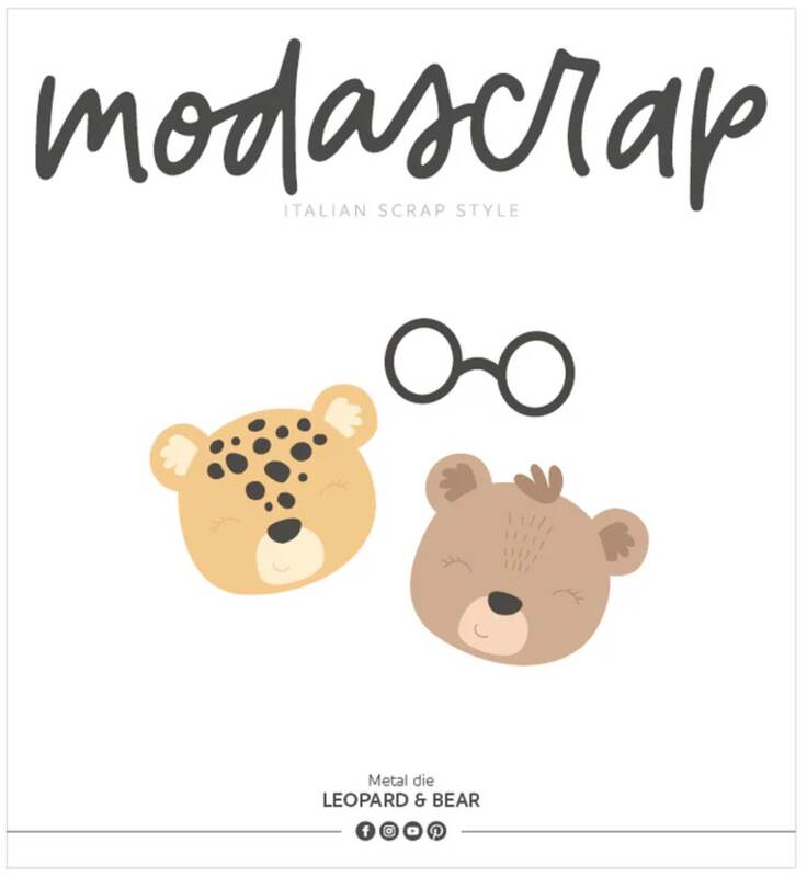 Vyřezávací šablony MODA SCRAP - leopard a medvěd - sada 6 ks