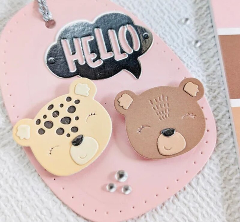 Vyřezávací šablony MODA SCRAP - leopard a medvěd - sada 6 ks