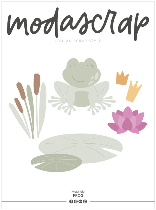 Vyřezávací šablony MODA SCRAP - žába a rostliny - sada 9 ks