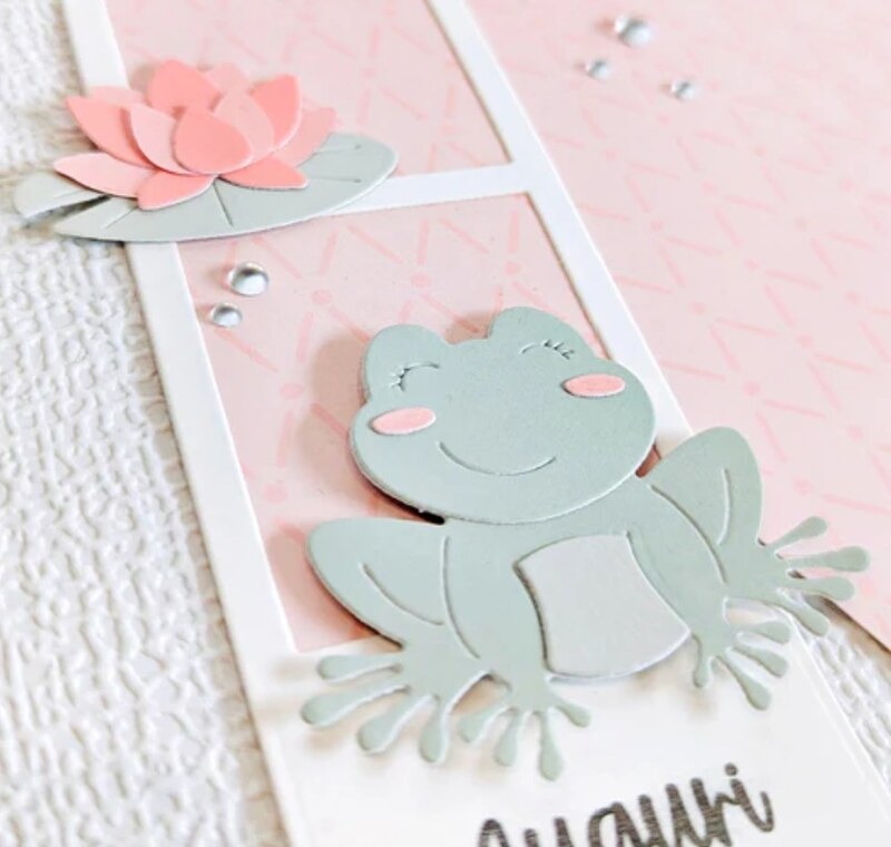 Vyřezávací šablony MODA SCRAP - žába a rostliny - sada 9 ks