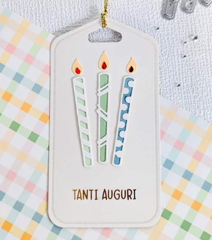 Vyřezávací šablony MODA SCRAP - narozeninové svíčky - sada 7 ks