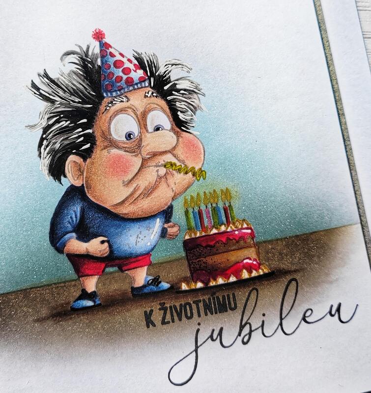 Přání ruční výroba - Oslavenec - životní jubileum - 1 ks