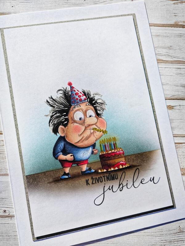 Přání ruční výroba - Oslavenec - životní jubileum - 1 ks