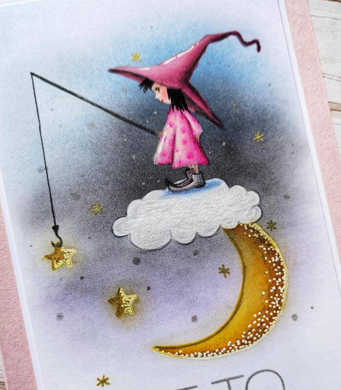 Přání ruční výroba - Malá čarodějka - Je to holka! - 1 ks