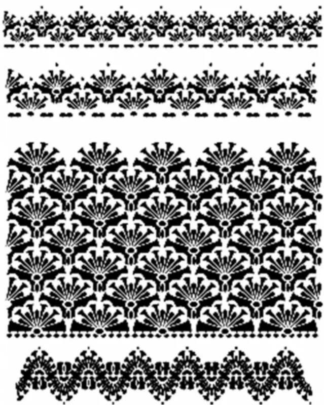 Plastová šablona CADENCE XL - krajkové bordury - 1 ks