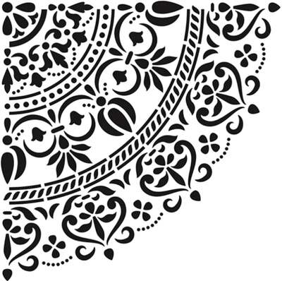 Plastová šablona CADENCE XL - čtvrtinová mandala - 1 ks