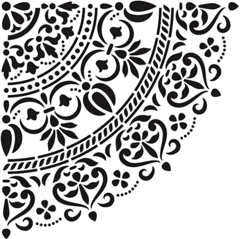 Plastová šablona CADENCE XL - čtvrtinová mandala - 1 ks