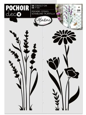 Plastová šablona Aladine - levandule a květiny - 1 ks