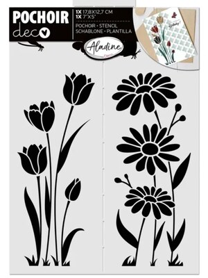 Plastová šablona Aladine - tulipán a kopretina - 1 ks