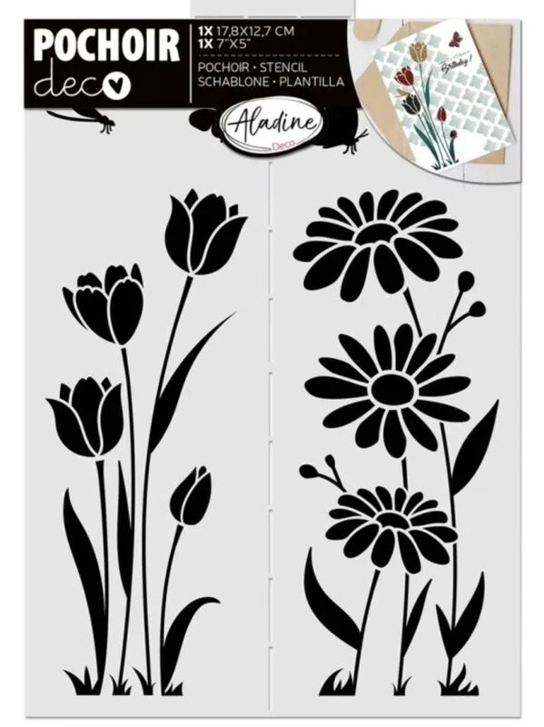 Plastová šablona Aladine - tulipán a kopretina - 1 ks