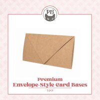 Základy přání s obálkami - Envelope-style; kraft - 5 ks