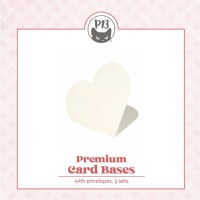 Základy přání s obálkami - tvar srdce; ivory - 5 ks