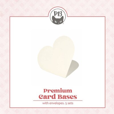 Základy přání s obálkami - tvar srdce; ivory - 5 ks