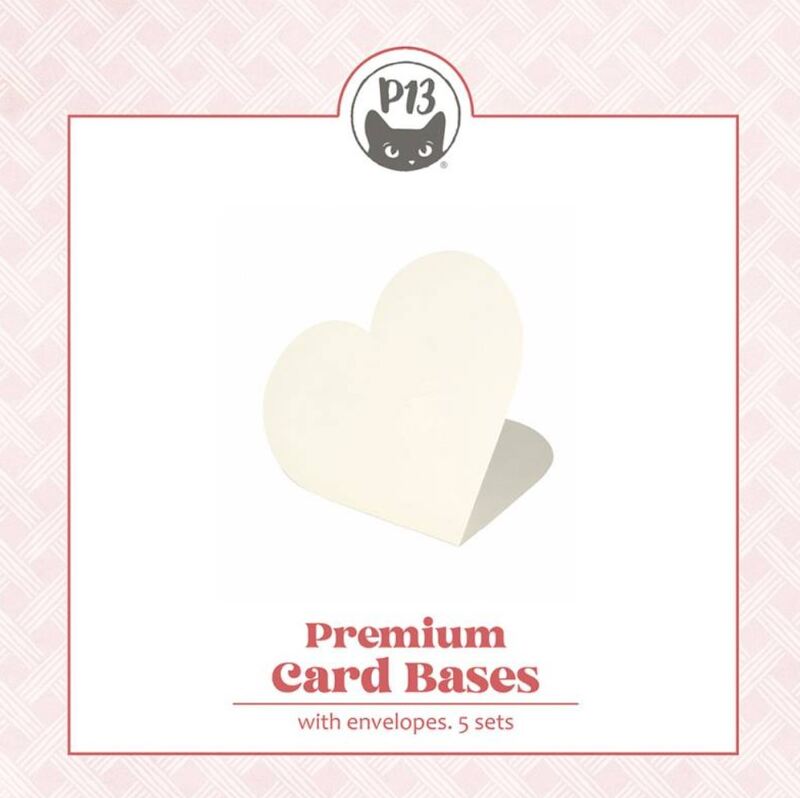 Základy přání s obálkami - tvar srdce; ivory - 5 ks