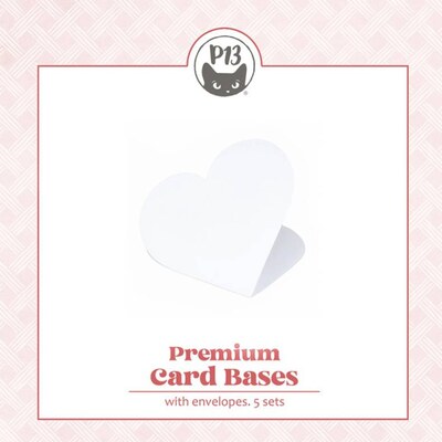 Základy přání s obálkami - tvar srdce; bílý - 5 ks