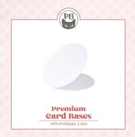 Základy přání s obálkami - tvar kruhu; bílý - 5 ks