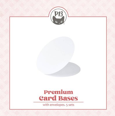 Základy přání s obálkami - tvar kruhu; bílý - 5 ks