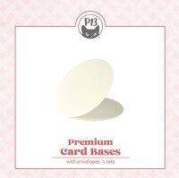 Základy přání s obálkami - tvar kruhu; ivory - 5 ks