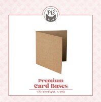 Základy přání s obálkami - velikost čtverce; kraft - 10 ks