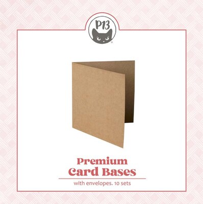 Základy přání s obálkami - velikost čtverce; kraft - 10 ks