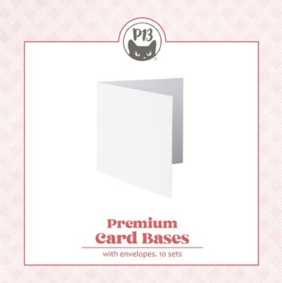 Základy přání s obálkami - velikost čtverce; bílý - 10 ks