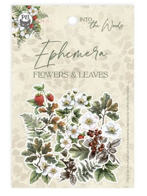 Papírové výseky P13 - Into the Woods květiny a listy - sada 15 ks