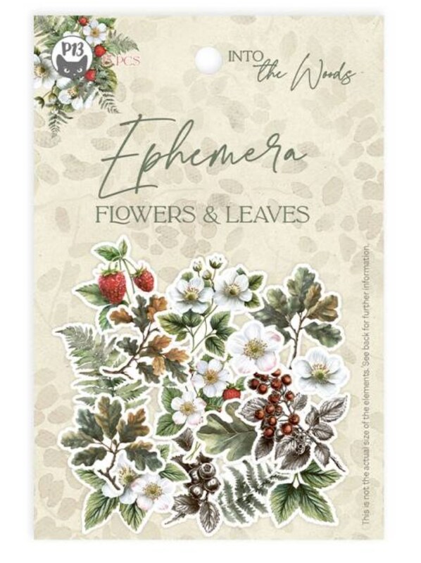 Papírové výseky P13 - Into the Woods květiny a listy - sada 15 ks