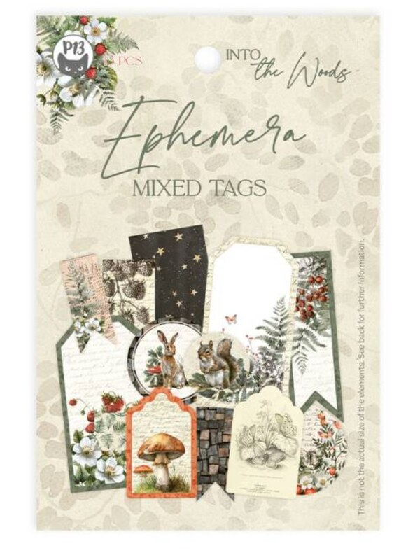 Papírové visačky P13 - Into the Woods - sada 13 ks