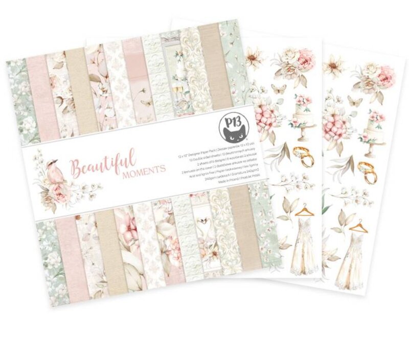 Sada scrapbookových oboustranně potištěných papírů P13 12x12" - Beautiful Moments - sada 12 listů